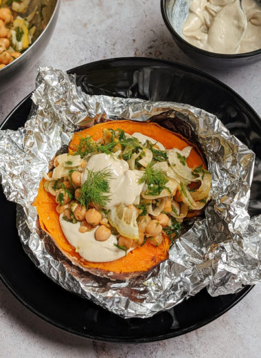 Vegan Stuffed Sweet Potato With Chickpea Salad